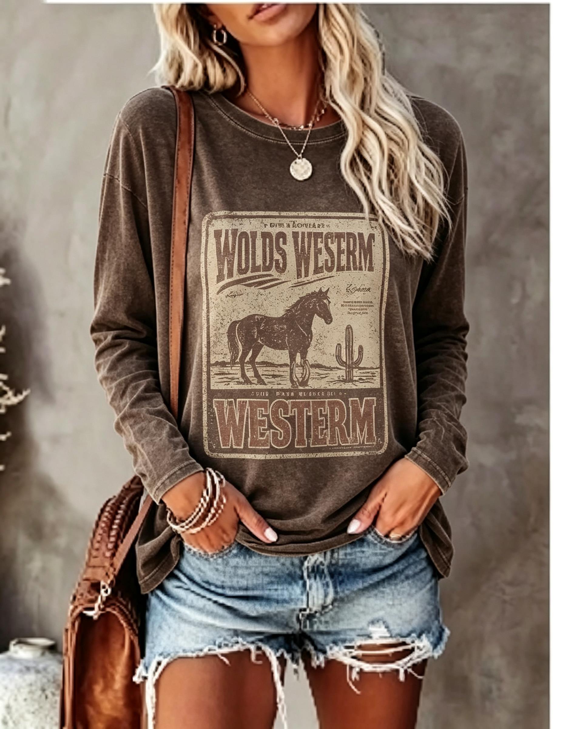 Winter Clothing For Women - Women Long Sleeve T Shirt Vintage