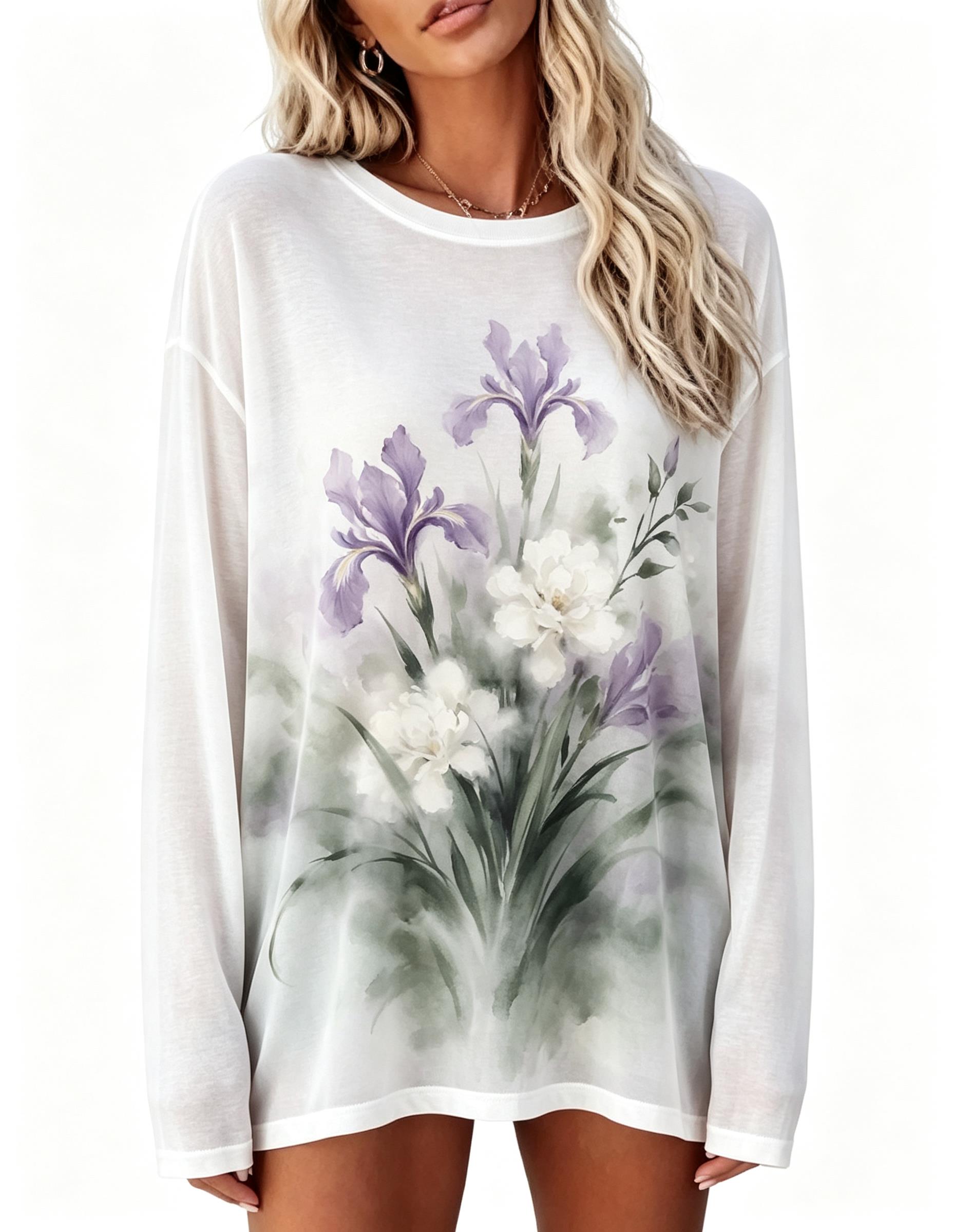 Women Long Sleeve T‑Shirt Vint - Winter Clothing For Women ulasan dan harga