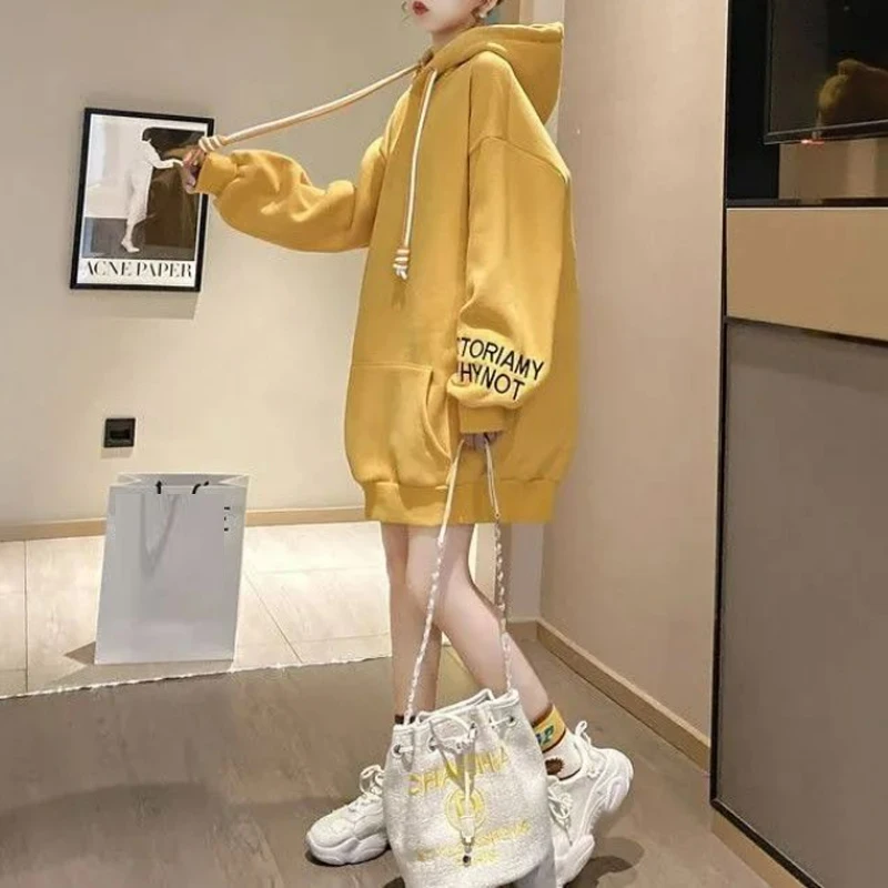 Streetwear Fleece Hooded Dress - Winter Clothing Drawing ulasan dan harga