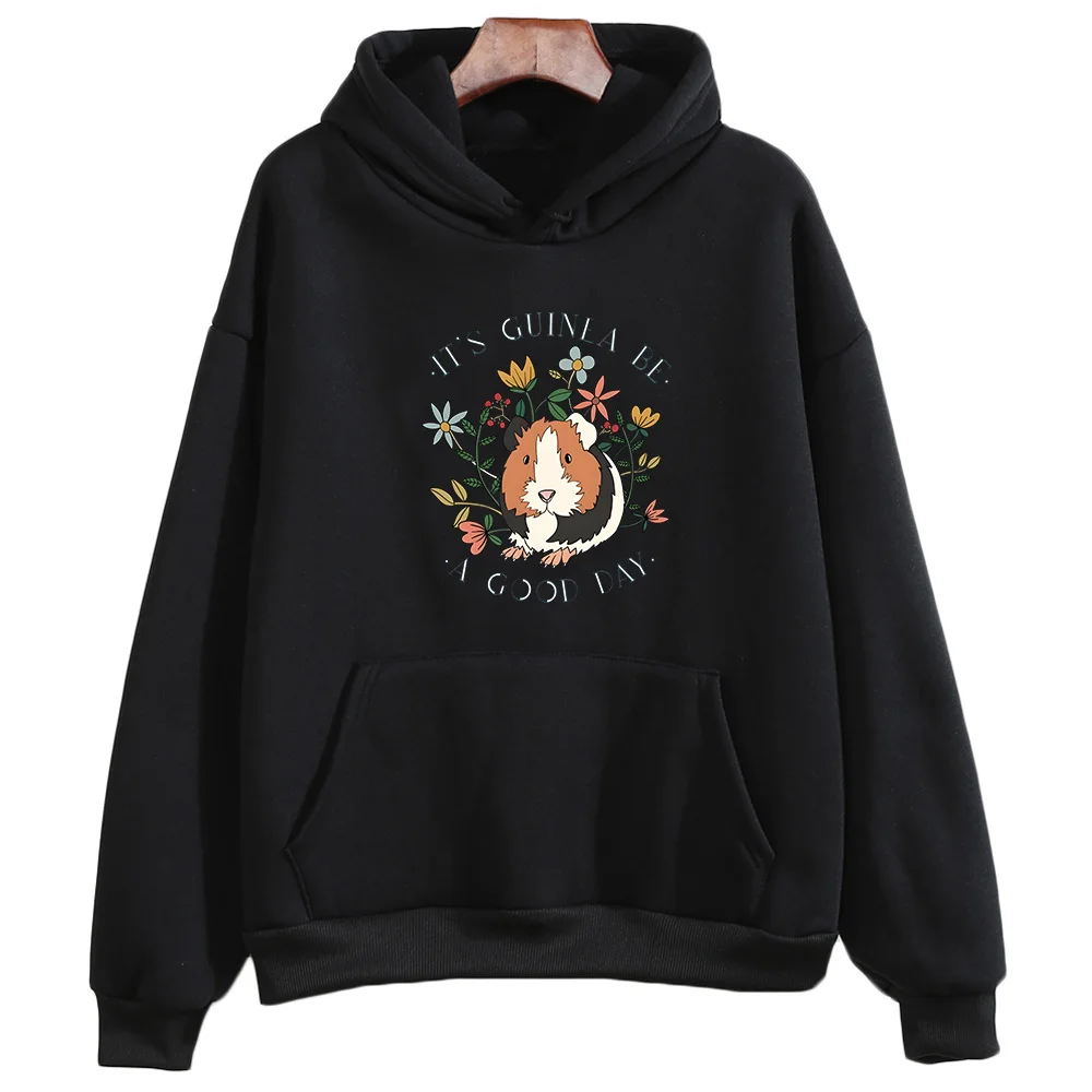 Cute Guinea Pig Graphic Hoodie - Winter Clothing Drawing ulasan dan harga
