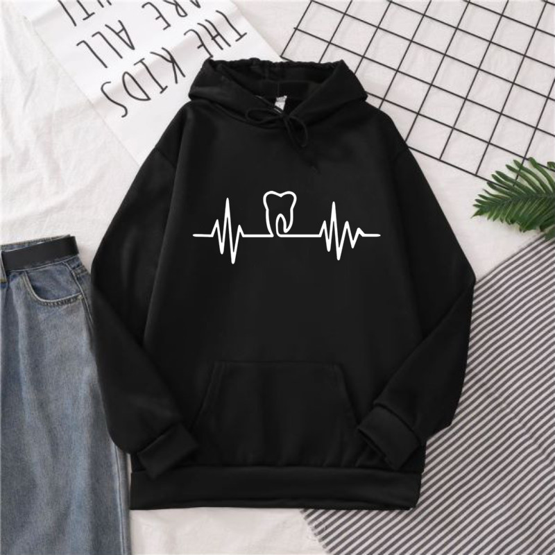 Heatbeat Hoodie Graphic Tooth  - Winter Clothing Drawing ulasan dan harga