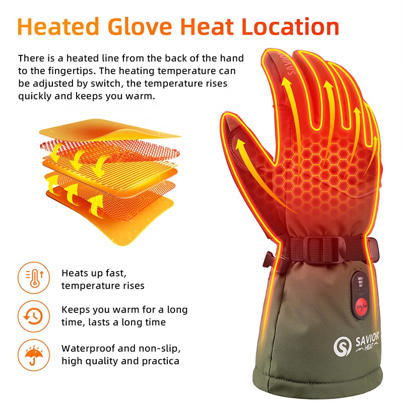 Green 7.4V 3000mAh Outdoor War - Heated Gloves Electric ulasan dan harga