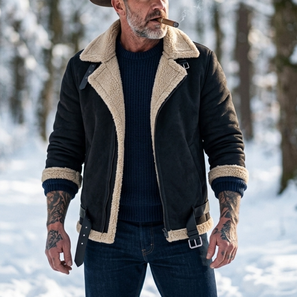 Men Winter Faux Suede Jacket F - Winter Clothing Hiking ulasan dan harga