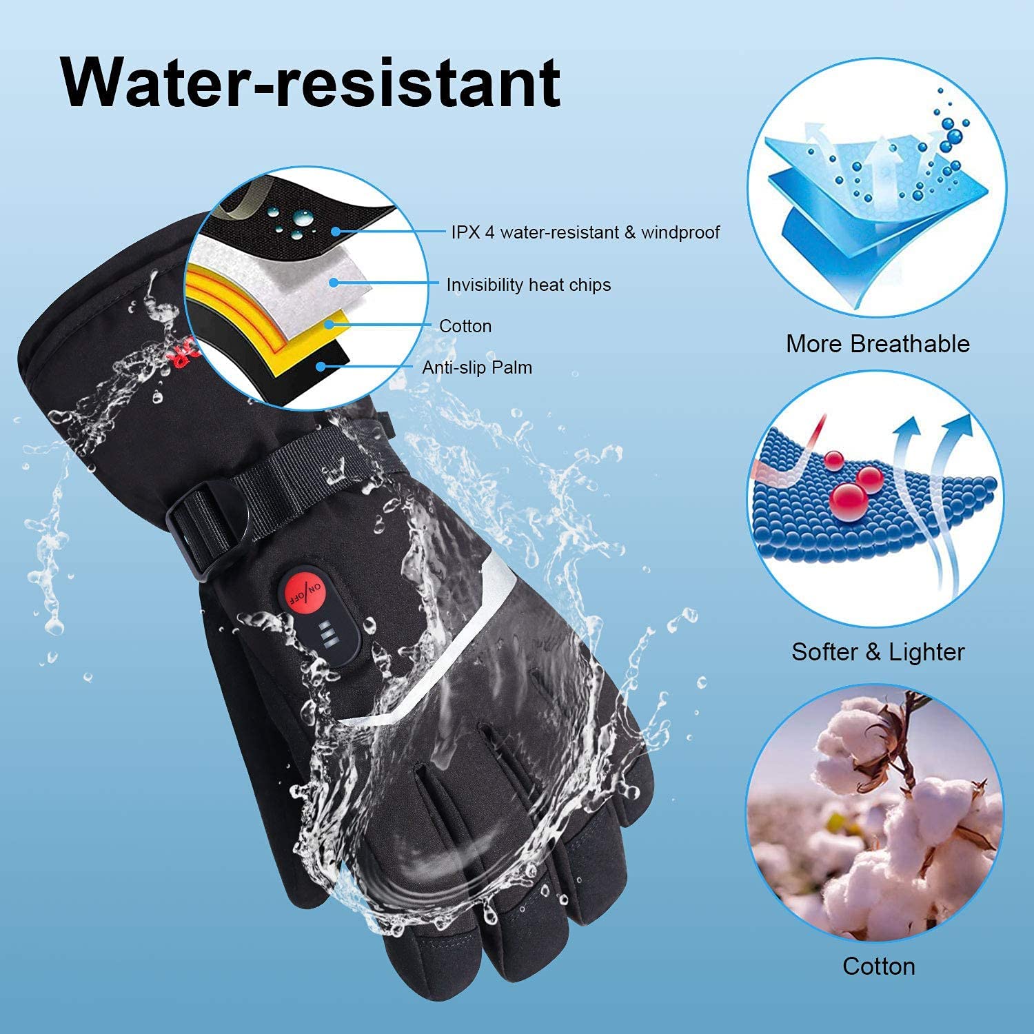 SNOW DEER Winter Heated Gloves - Heated Gloves Electric ulasan dan harga