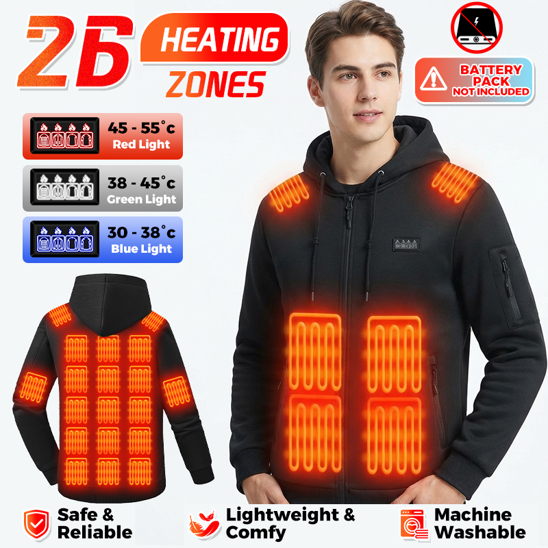 Heating Hoodie 26 Zones Heated - Winter Clothing Hiking ulasan dan harga