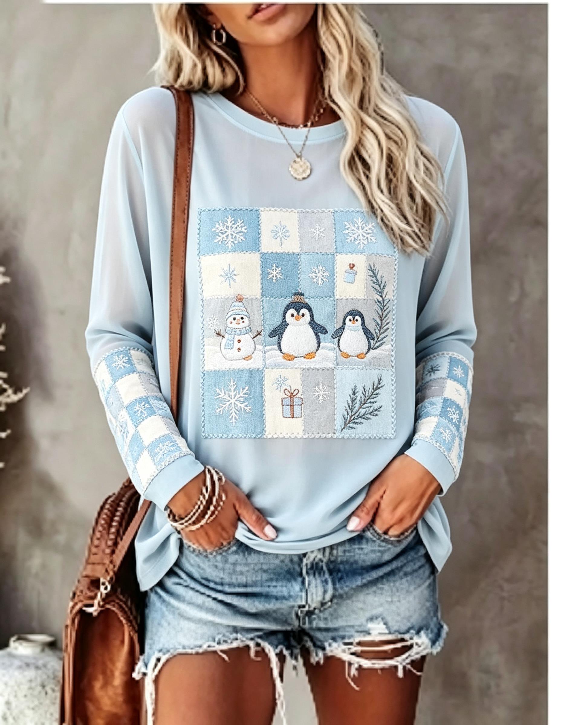 Women Long Sleeve T Shirt Fox  - Winter Clothing For Women ulasan dan harga