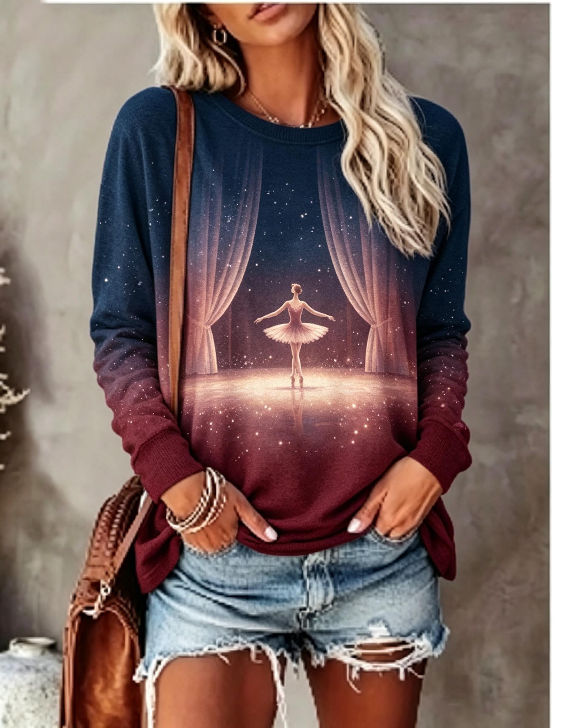 Women Long Sleeve T‑Shirt Ball - Winter Clothing For Women ulasan dan harga