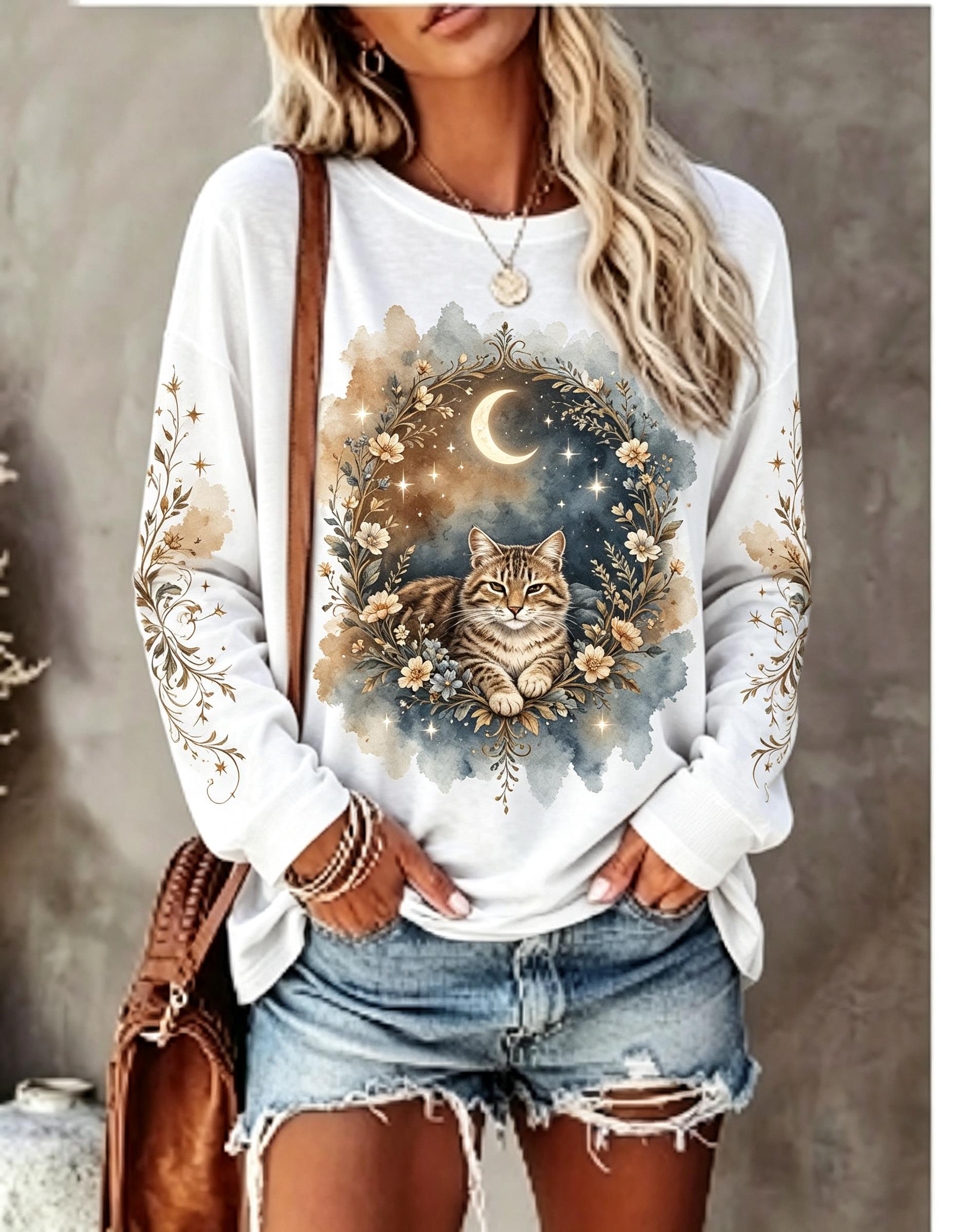 Women Long Sleeve T Shirt Howl - Winter Clothing For Women ulasan dan harga
