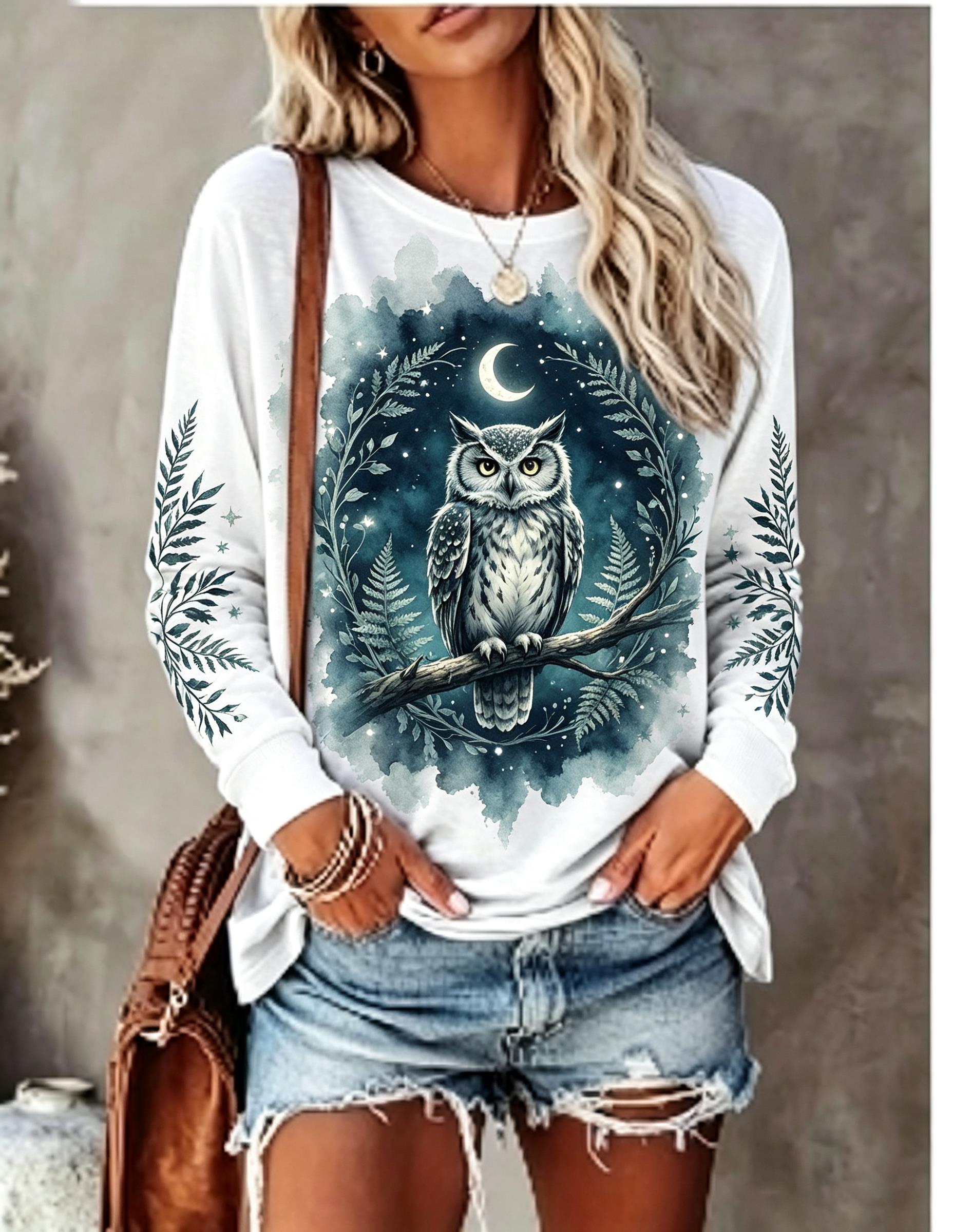 Women Long Sleeve T Shirt Howl - Winter Clothing For Women ulasan dan harga
