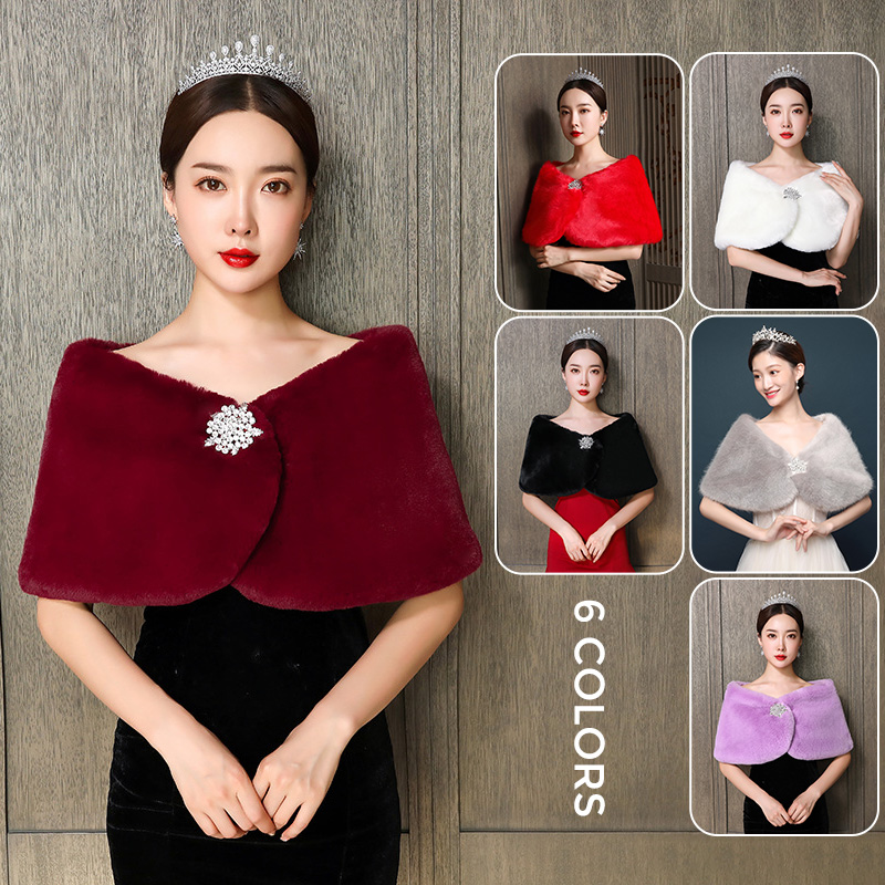 Women Bridal Shawl Wedding Cap - Winter Clothing Pk ulasan dan harga