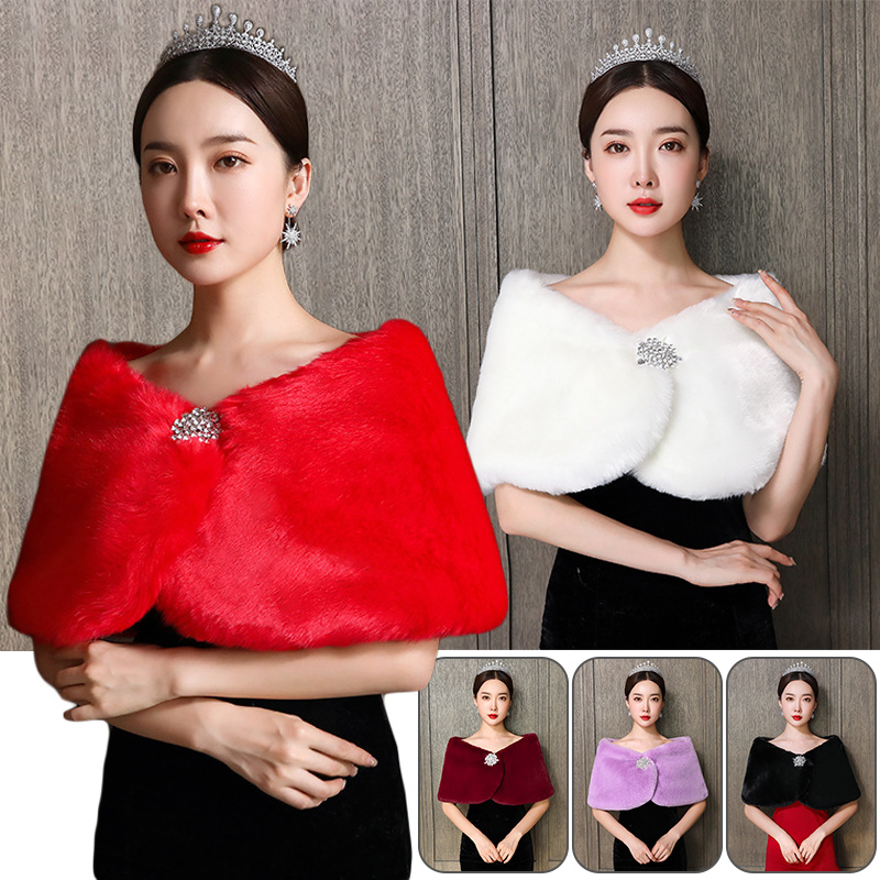 Women Bridal Shawl Wedding Cap - Winter Clothing Pk ulasan dan harga