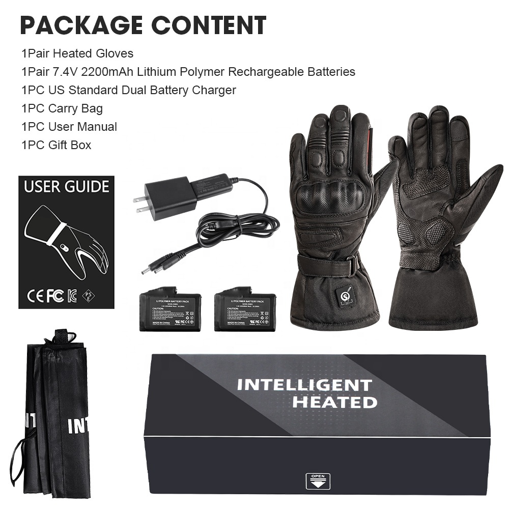 High Quality Genuine Leather E - Heated Gloves Electric ulasan dan harga