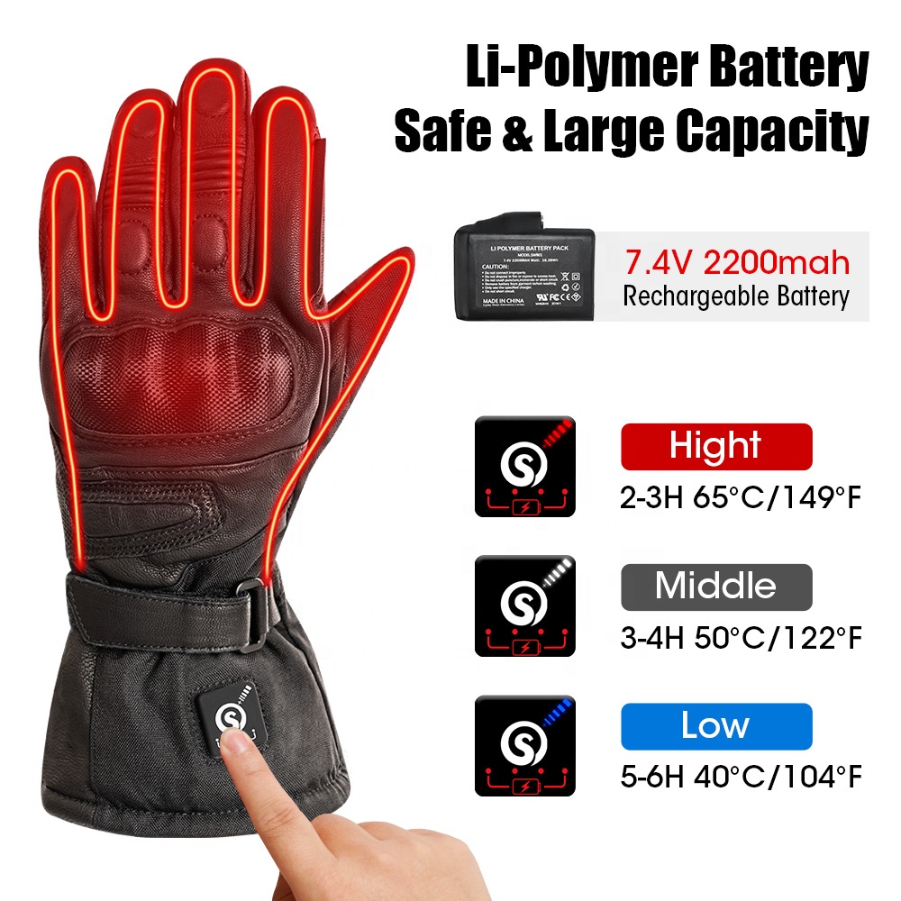 High Quality Genuine Leather E - Heated Gloves Electric ulasan dan harga