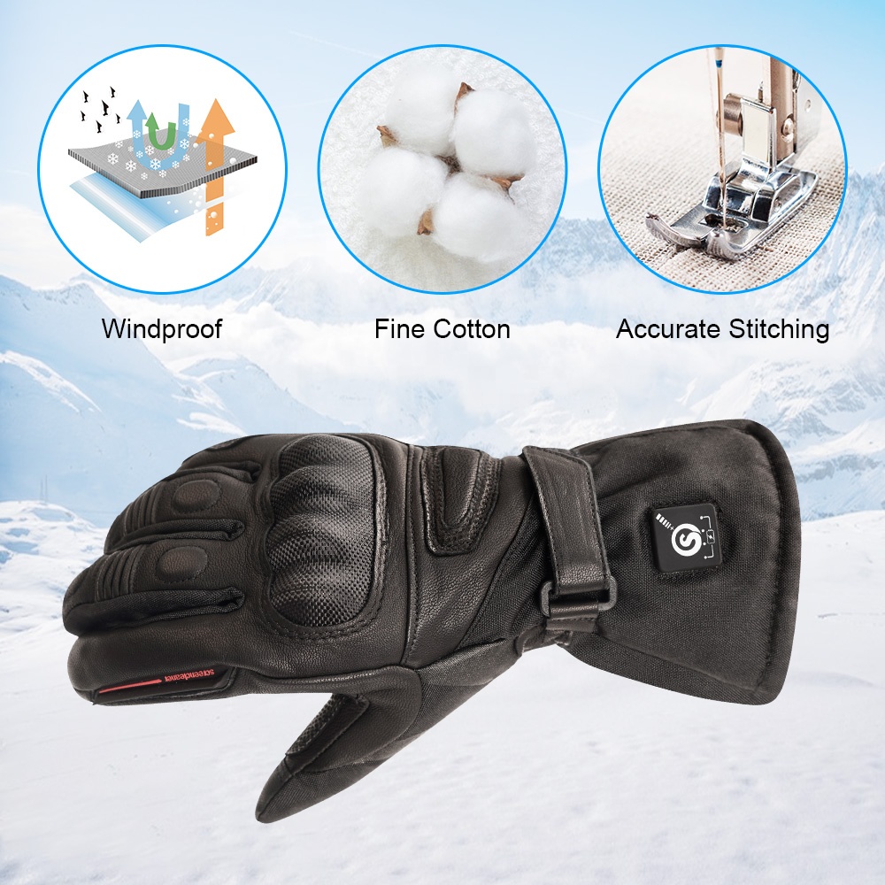 High Quality Genuine Leather E - Heated Gloves Electric ulasan dan harga